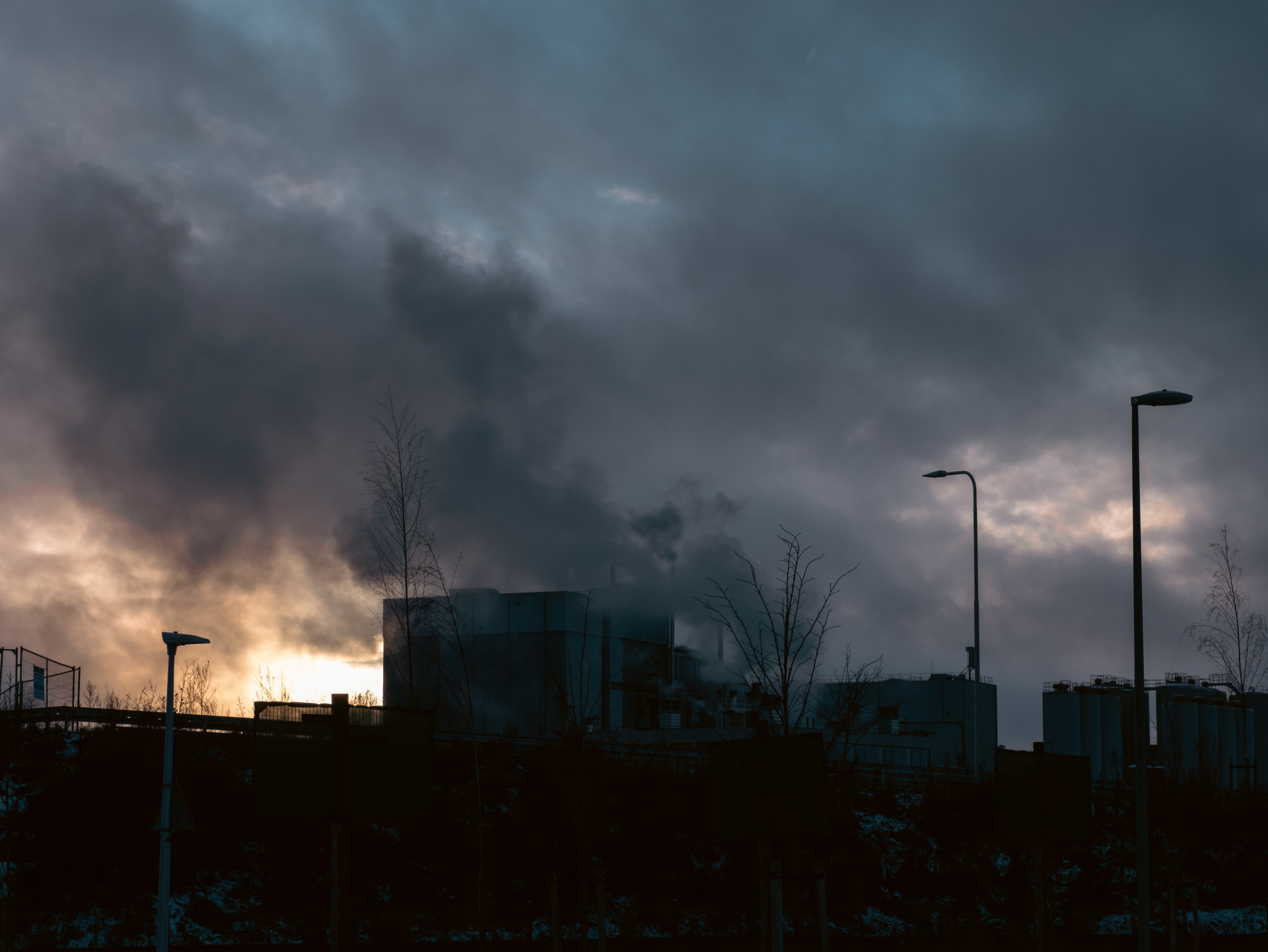 Industrial Silhouette at Dusk