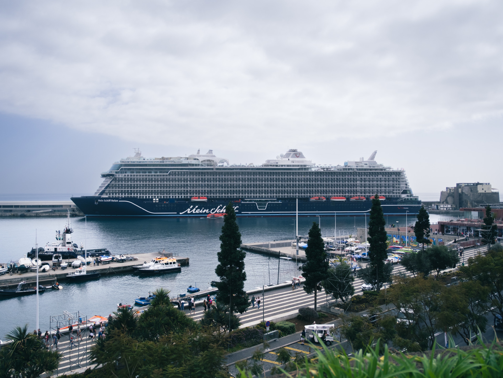 TUI Cruises Mein Schiff Docked at Funchal Harbour, Madeira
