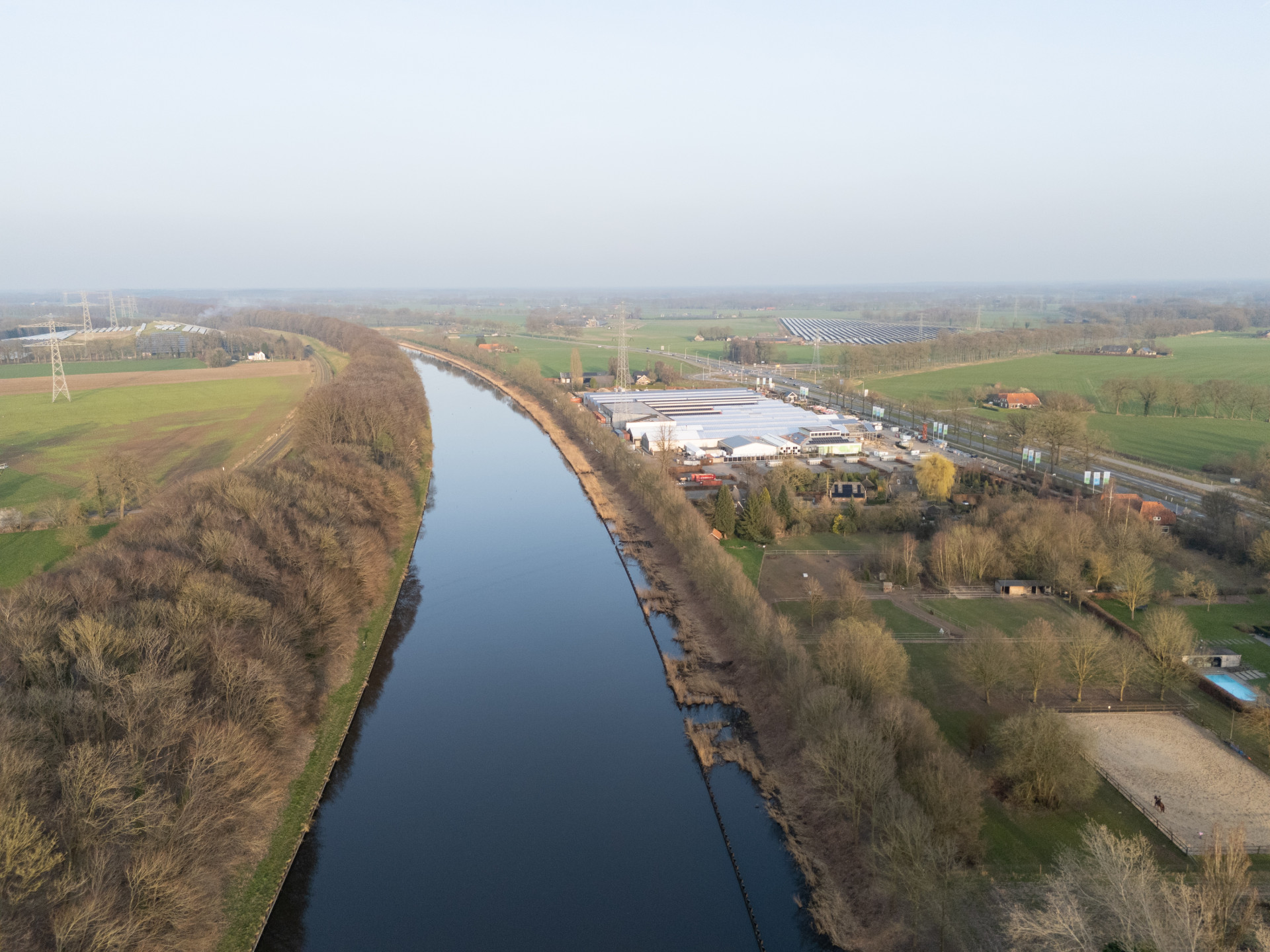 Twentekanaal Aerial View near Lochem, Netherlands
