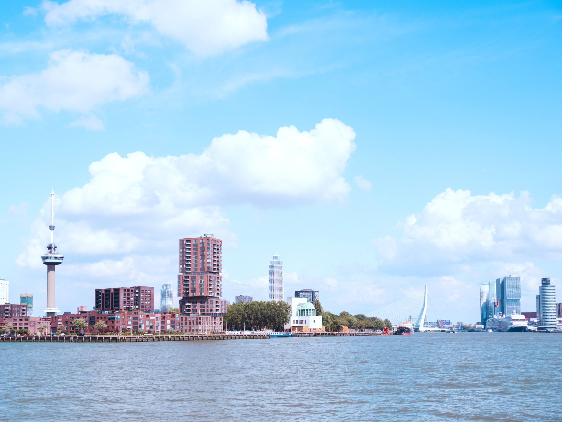 Skyline of Rotterdam with Euromast Tower