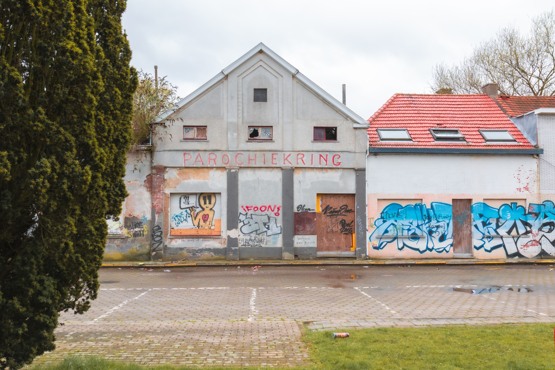 Graffiti-Adorned Building in Doel