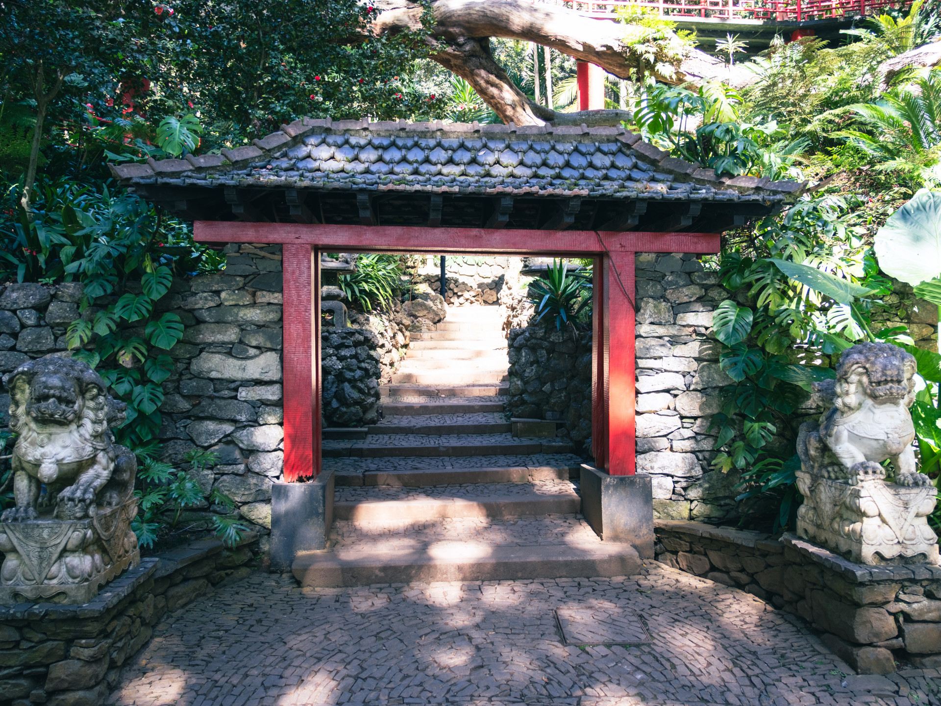 Oriental Gate & Komainu at Monte Palace Tropical Garden