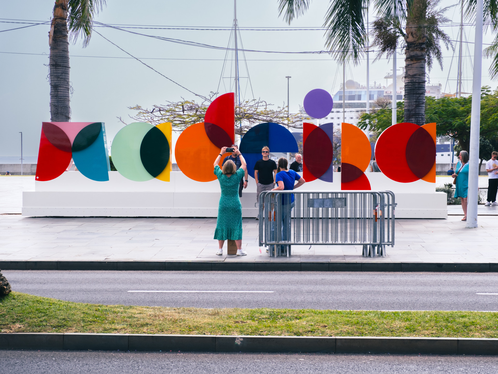Colorful 'Madeira' Sign at Praça do Povo, Funchal