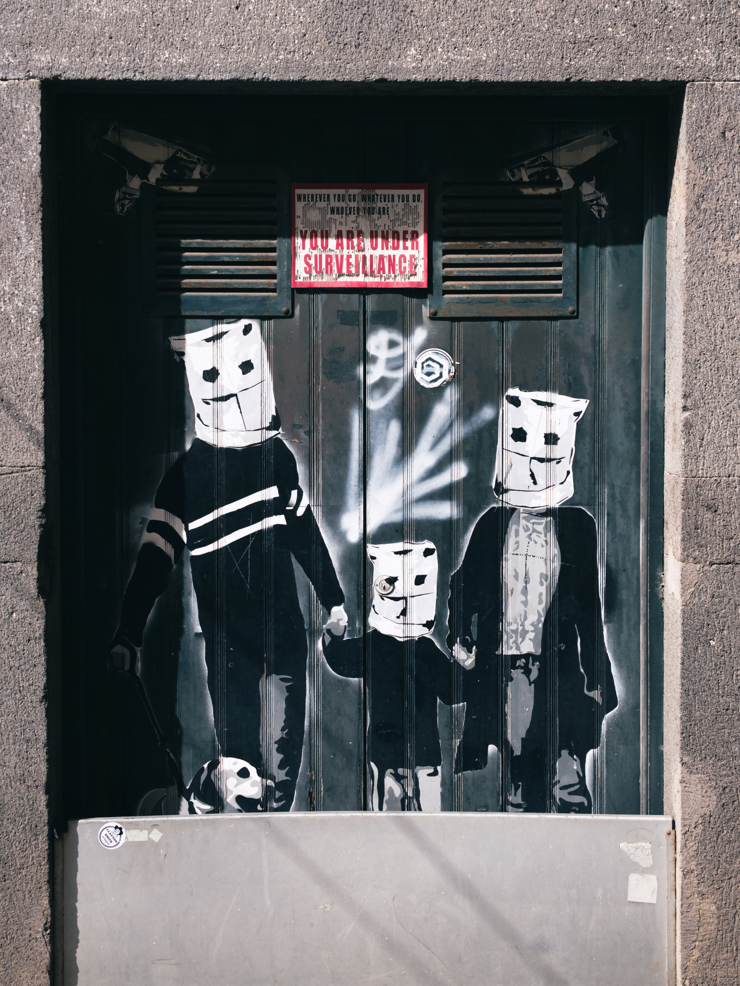 'You Are Under Surveillance' Painted Door, Funchal