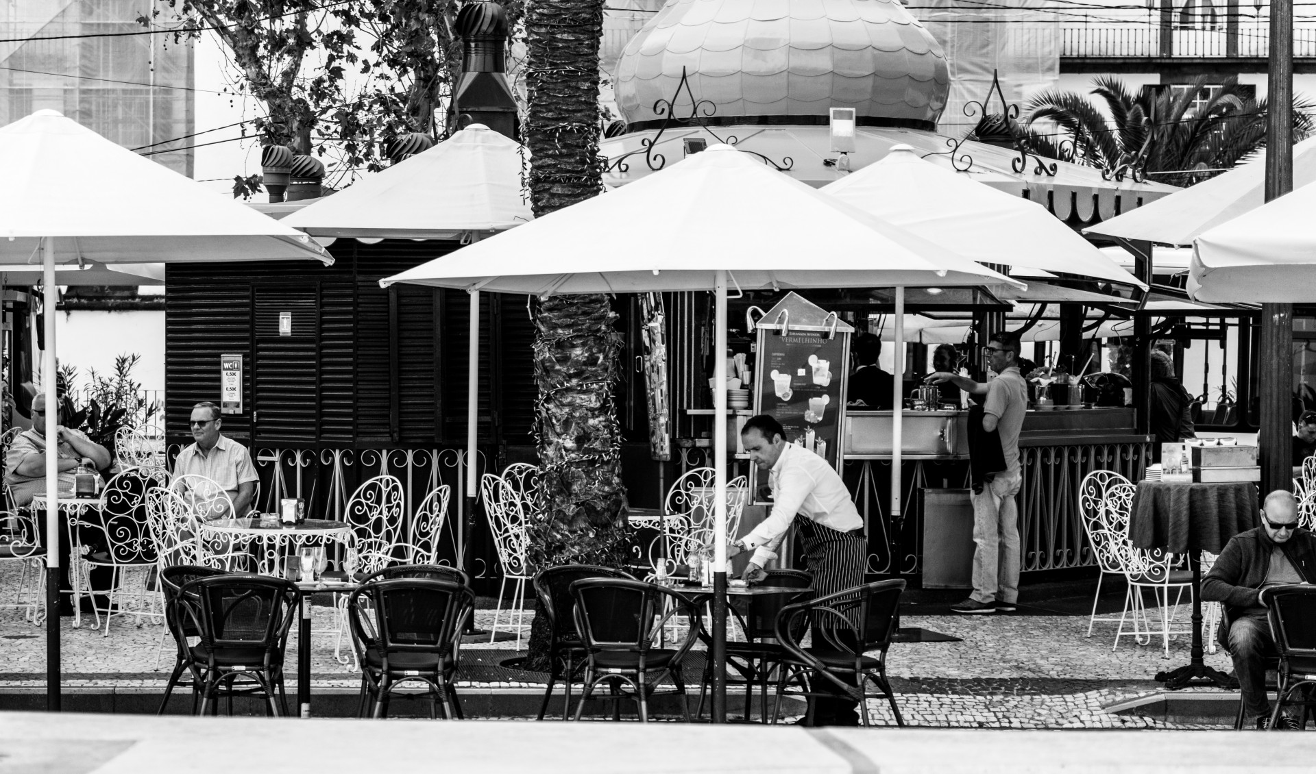 Historic Kiosk Café Scene in Funchal, Madeira