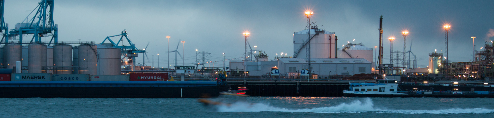 Evening at Maasvlakte 2 Port