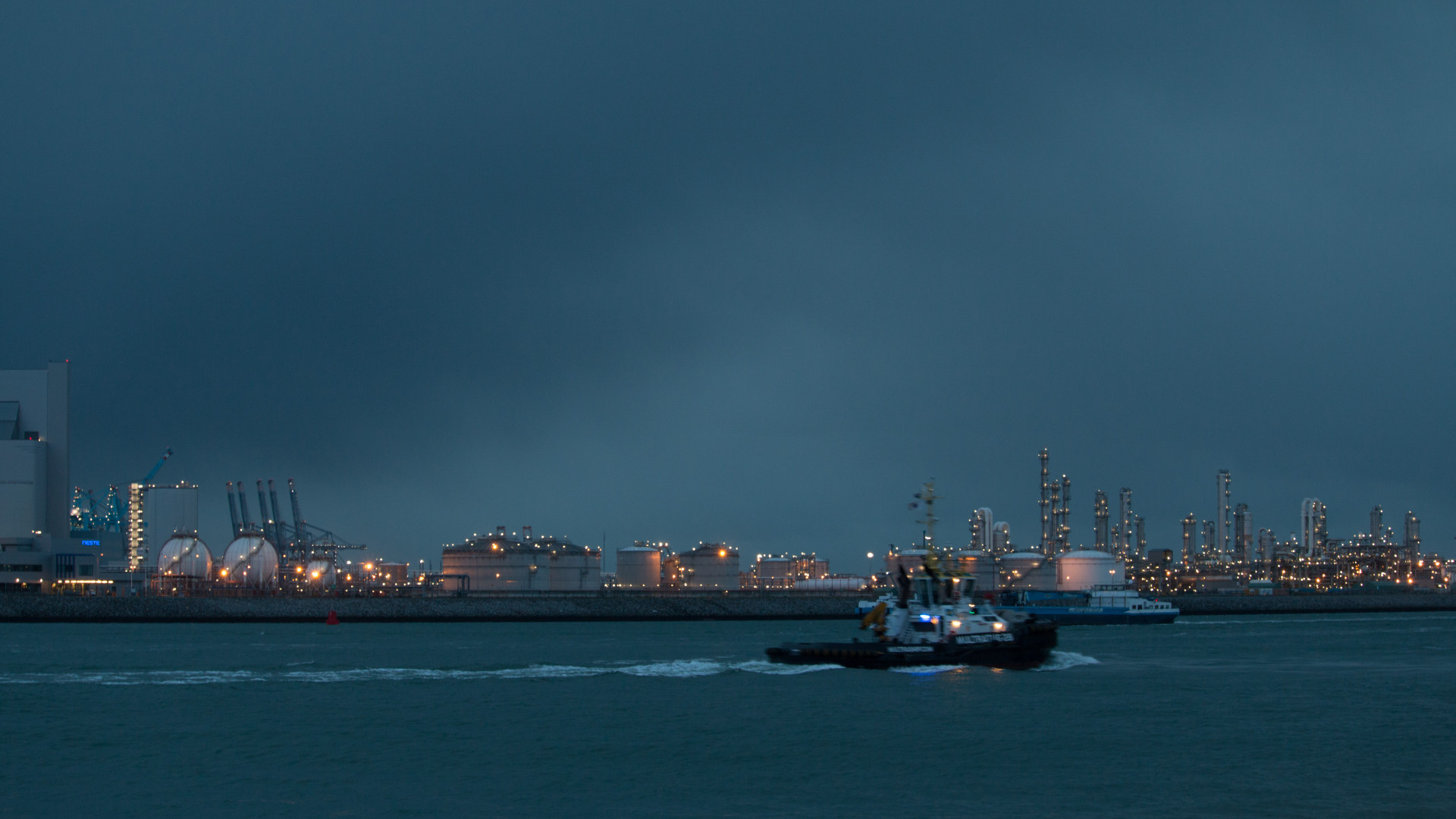 Evening at Maasvlakte 2 Port