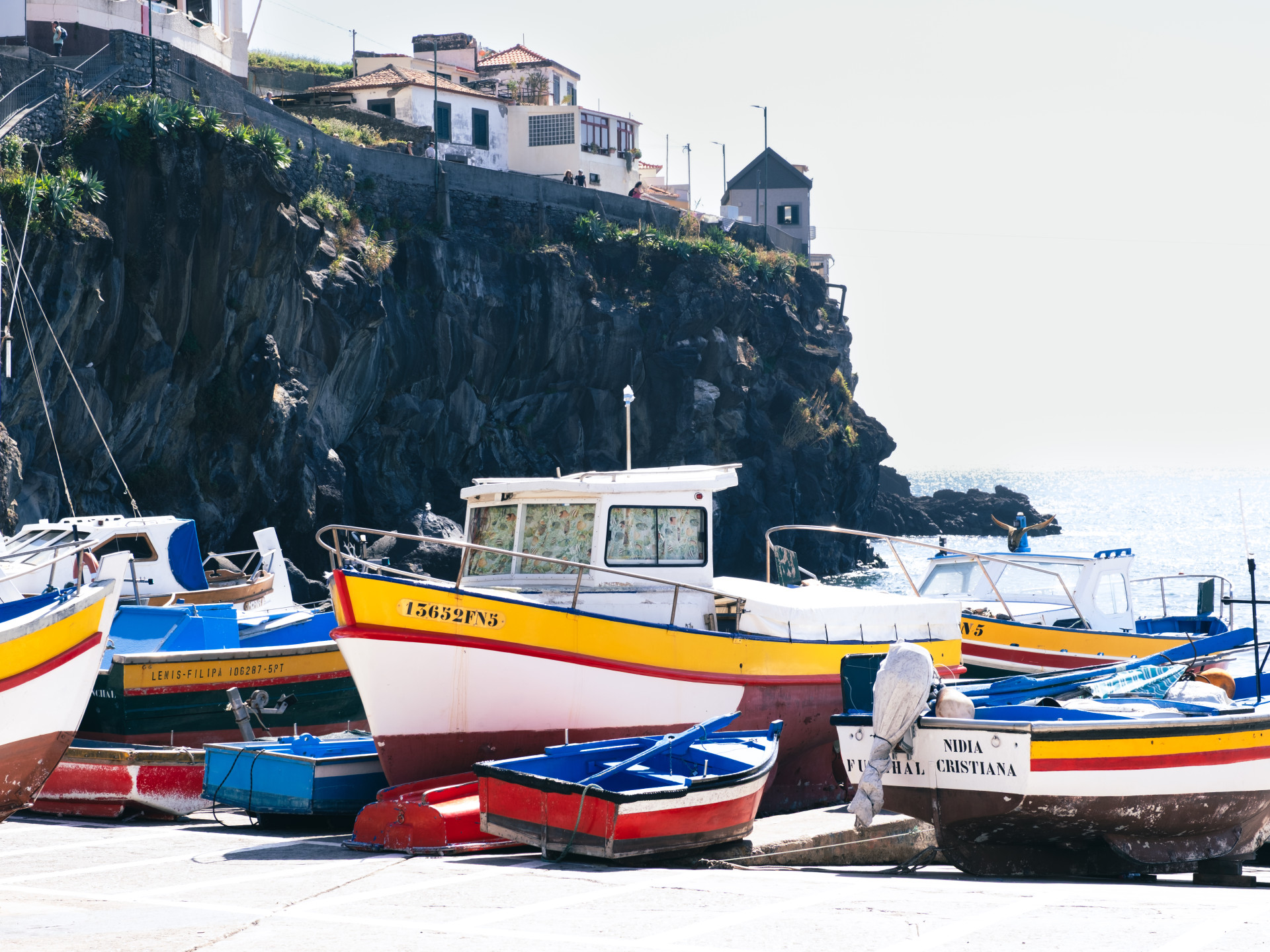 Traditional Fishing Boats at Câmara de Lobos Harbor