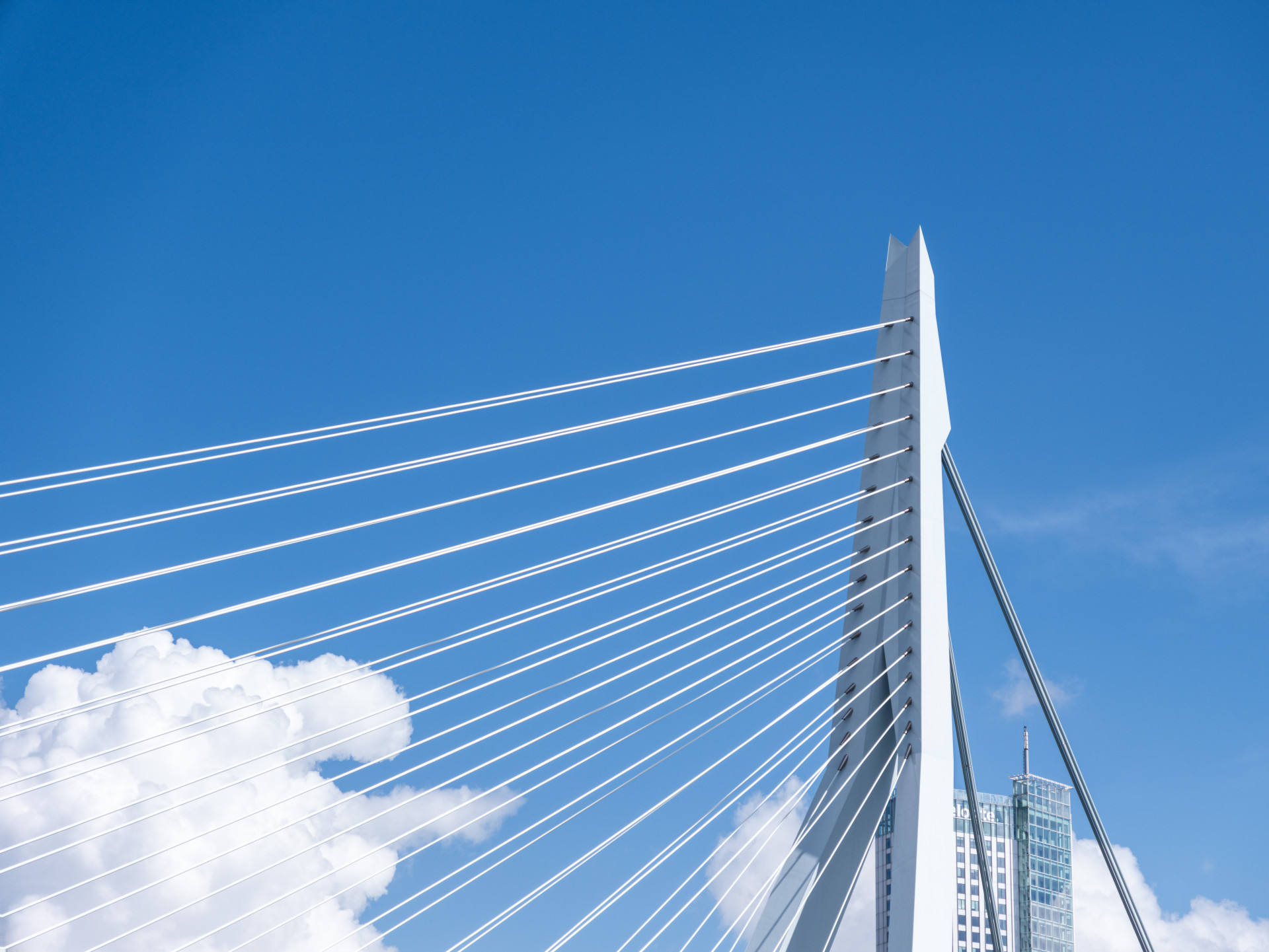 Erasmus Bridge Against Blue Sky