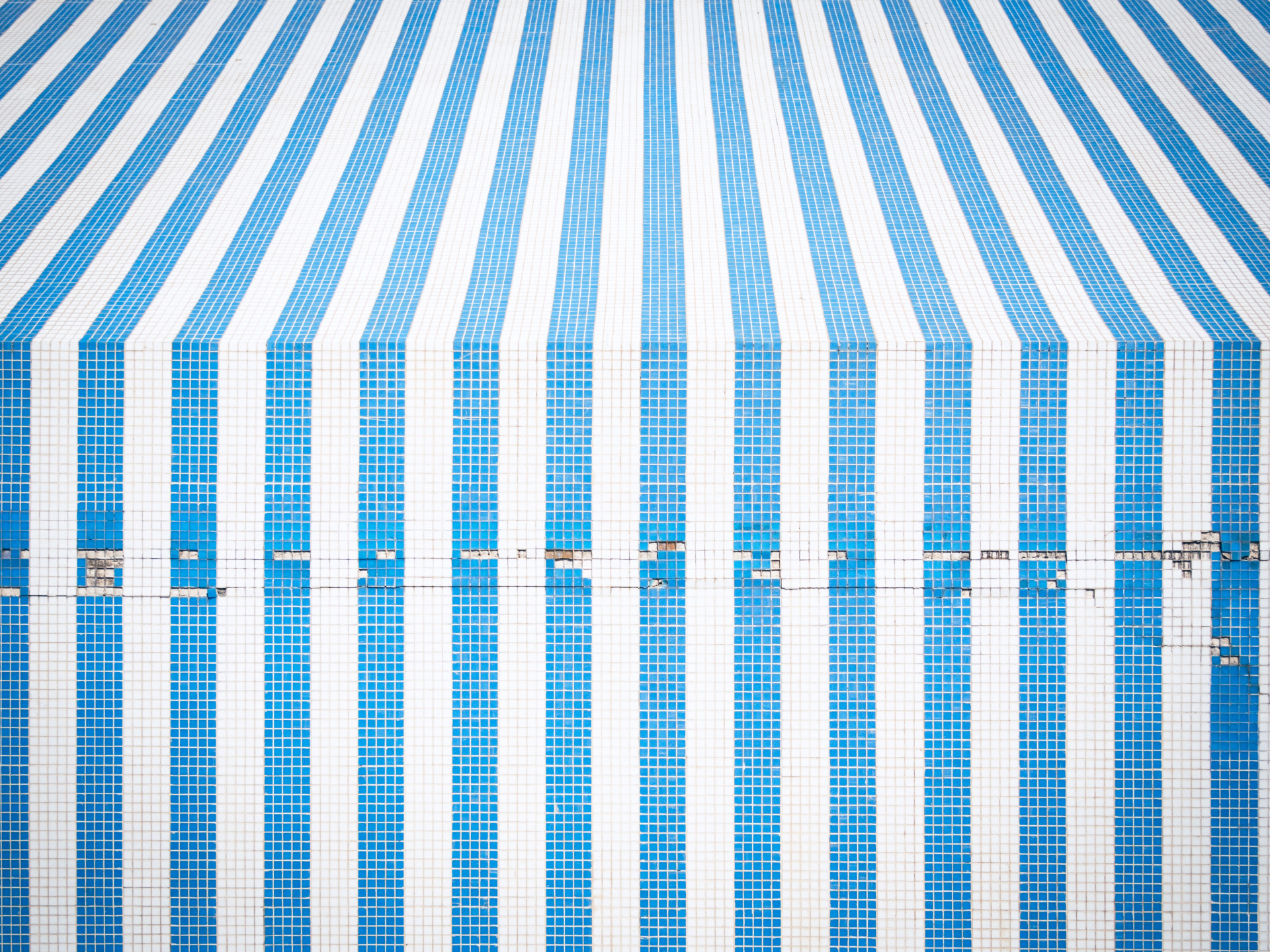 Weathered Blue and White Mosaic Facade, Funchal